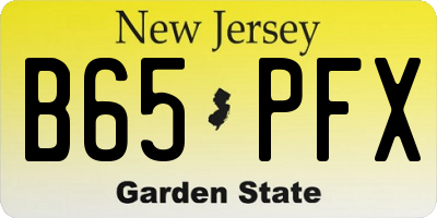 NJ license plate B65PFX