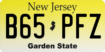 NJ license plate B65PFZ