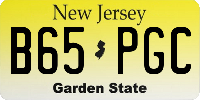 NJ license plate B65PGC