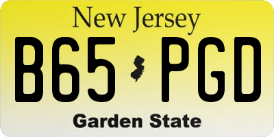 NJ license plate B65PGD