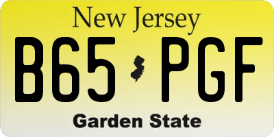 NJ license plate B65PGF