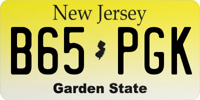 NJ license plate B65PGK
