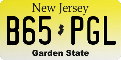 NJ license plate B65PGL