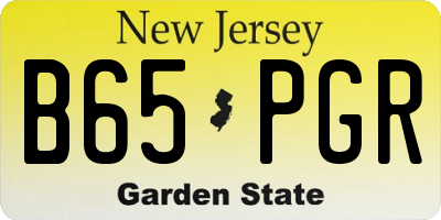 NJ license plate B65PGR