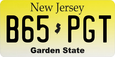 NJ license plate B65PGT
