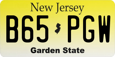 NJ license plate B65PGW