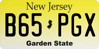 NJ license plate B65PGX