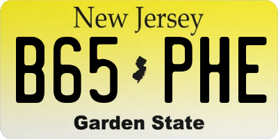 NJ license plate B65PHE