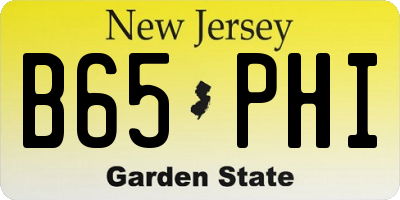 NJ license plate B65PHI