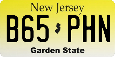 NJ license plate B65PHN