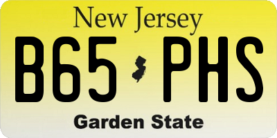 NJ license plate B65PHS