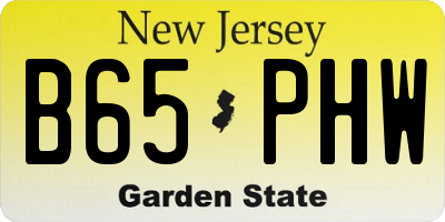 NJ license plate B65PHW