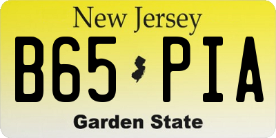 NJ license plate B65PIA