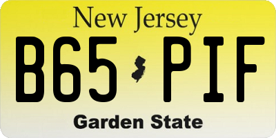 NJ license plate B65PIF