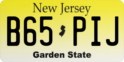 NJ license plate B65PIJ
