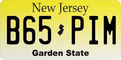 NJ license plate B65PIM