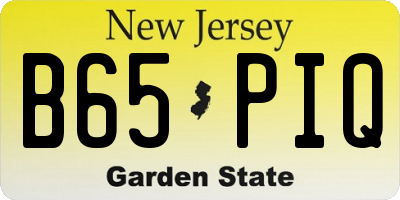 NJ license plate B65PIQ