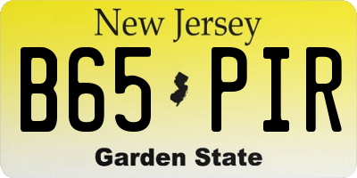 NJ license plate B65PIR