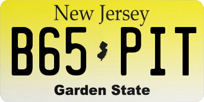 NJ license plate B65PIT