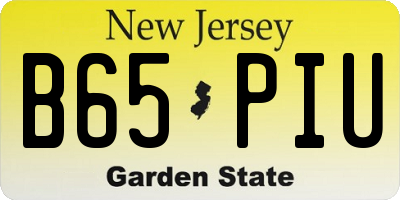 NJ license plate B65PIU