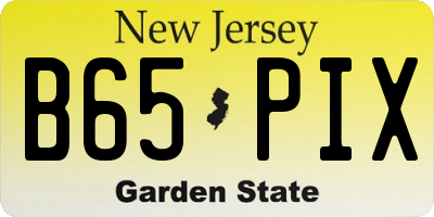 NJ license plate B65PIX