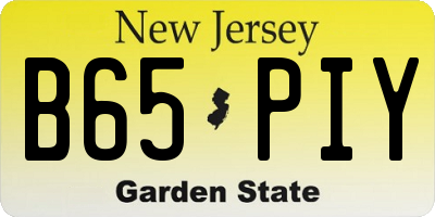 NJ license plate B65PIY