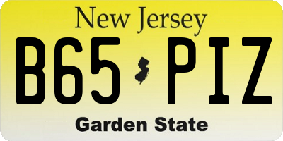 NJ license plate B65PIZ