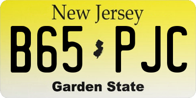NJ license plate B65PJC
