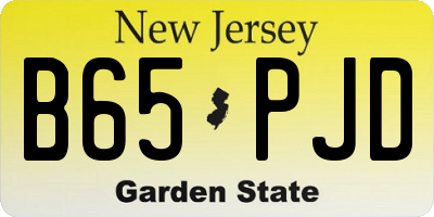 NJ license plate B65PJD