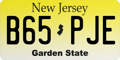 NJ license plate B65PJE