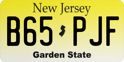 NJ license plate B65PJF