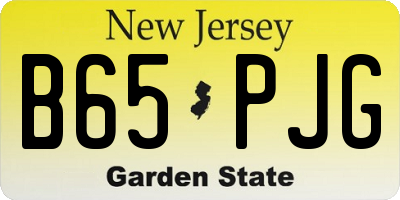 NJ license plate B65PJG