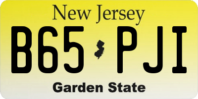 NJ license plate B65PJI