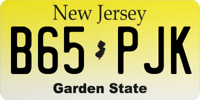 NJ license plate B65PJK