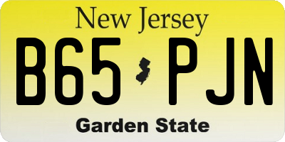 NJ license plate B65PJN