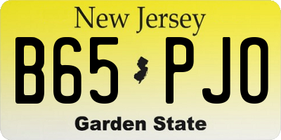 NJ license plate B65PJO