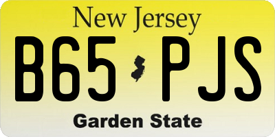 NJ license plate B65PJS