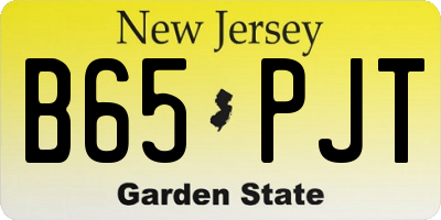 NJ license plate B65PJT
