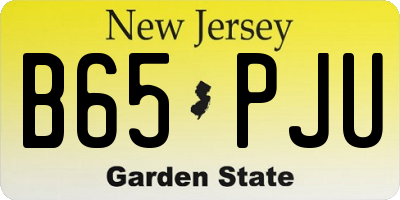 NJ license plate B65PJU