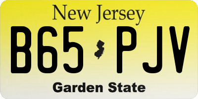 NJ license plate B65PJV