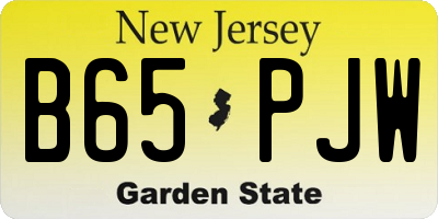NJ license plate B65PJW