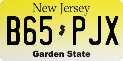 NJ license plate B65PJX