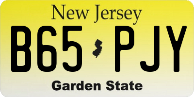 NJ license plate B65PJY