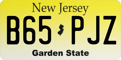 NJ license plate B65PJZ