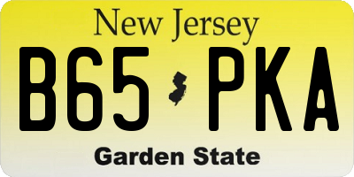 NJ license plate B65PKA