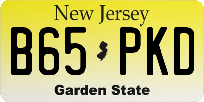 NJ license plate B65PKD