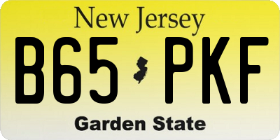 NJ license plate B65PKF