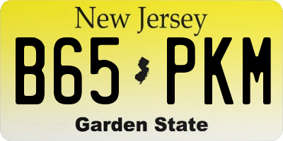 NJ license plate B65PKM