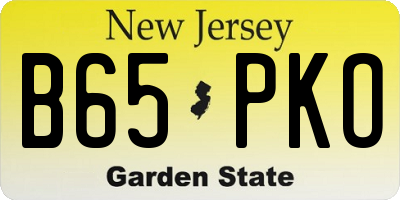NJ license plate B65PKO