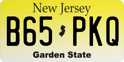 NJ license plate B65PKQ